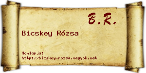 Bicskey Rózsa névjegykártya