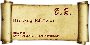 Bicskey Rózsa névjegykártya